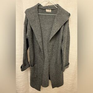 Becool woman’s hooded open sweater jacket. Dark Charcoal Grey size Small/Medium